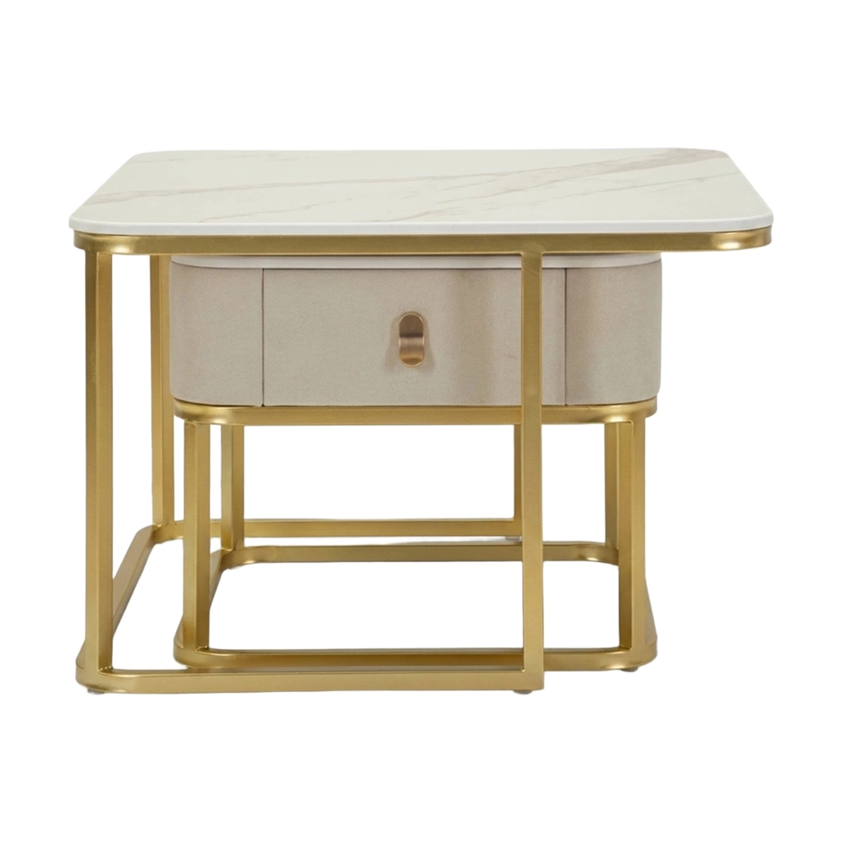 Set of 2 modern marble-effect coffee tables Beauty — 5