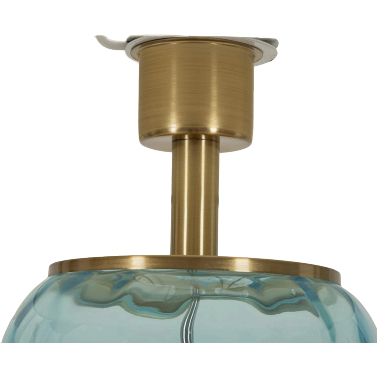 Colorful table lamp in blown glass with fabric shade — 6