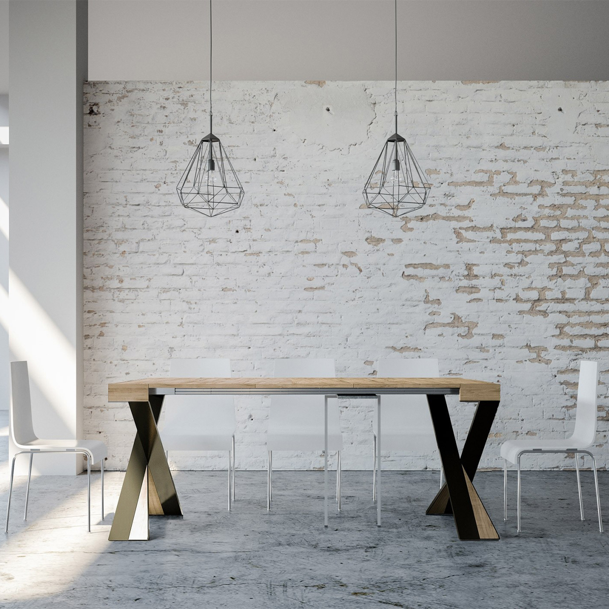 Modern extendable console table 90x40-300cm dining table Diago Oak — 3