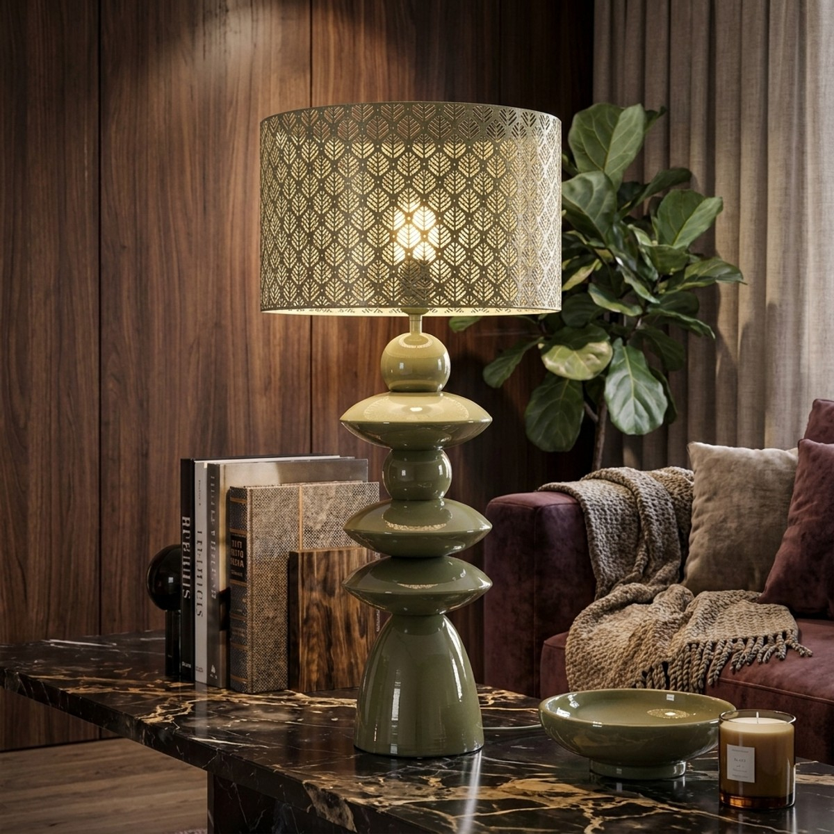 Seoul Glow Perforated Metal Table Lamp Mauro Ferretti — 2