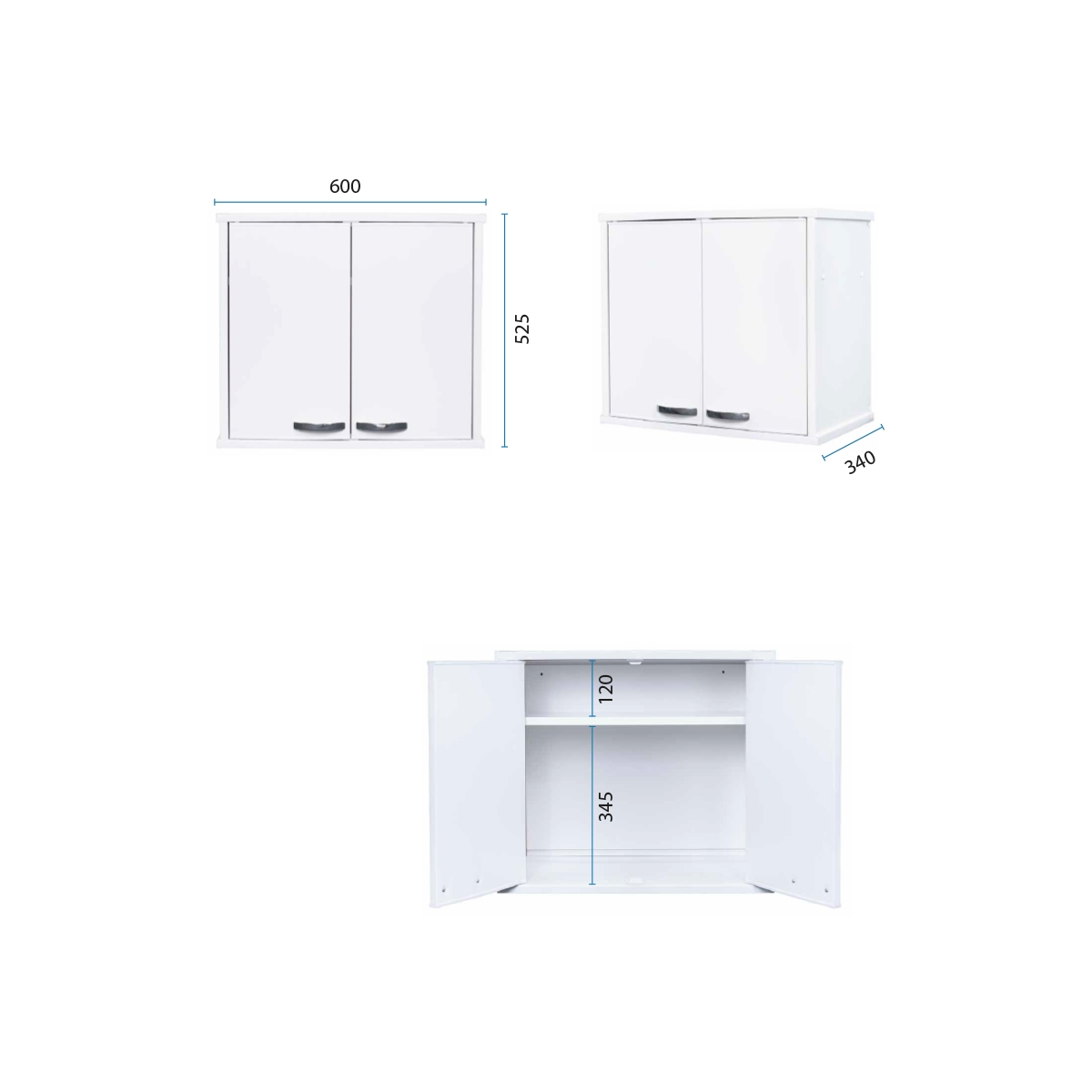 Wall-Mounted Bathroom & Laundry Cabinet with 2 Doors Negrari FH960K — 6