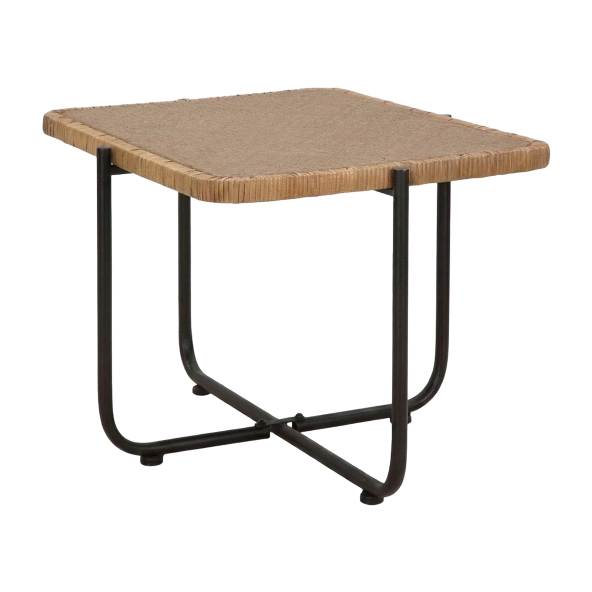 Cebu rectangular coffee table in metal and rattan — 4