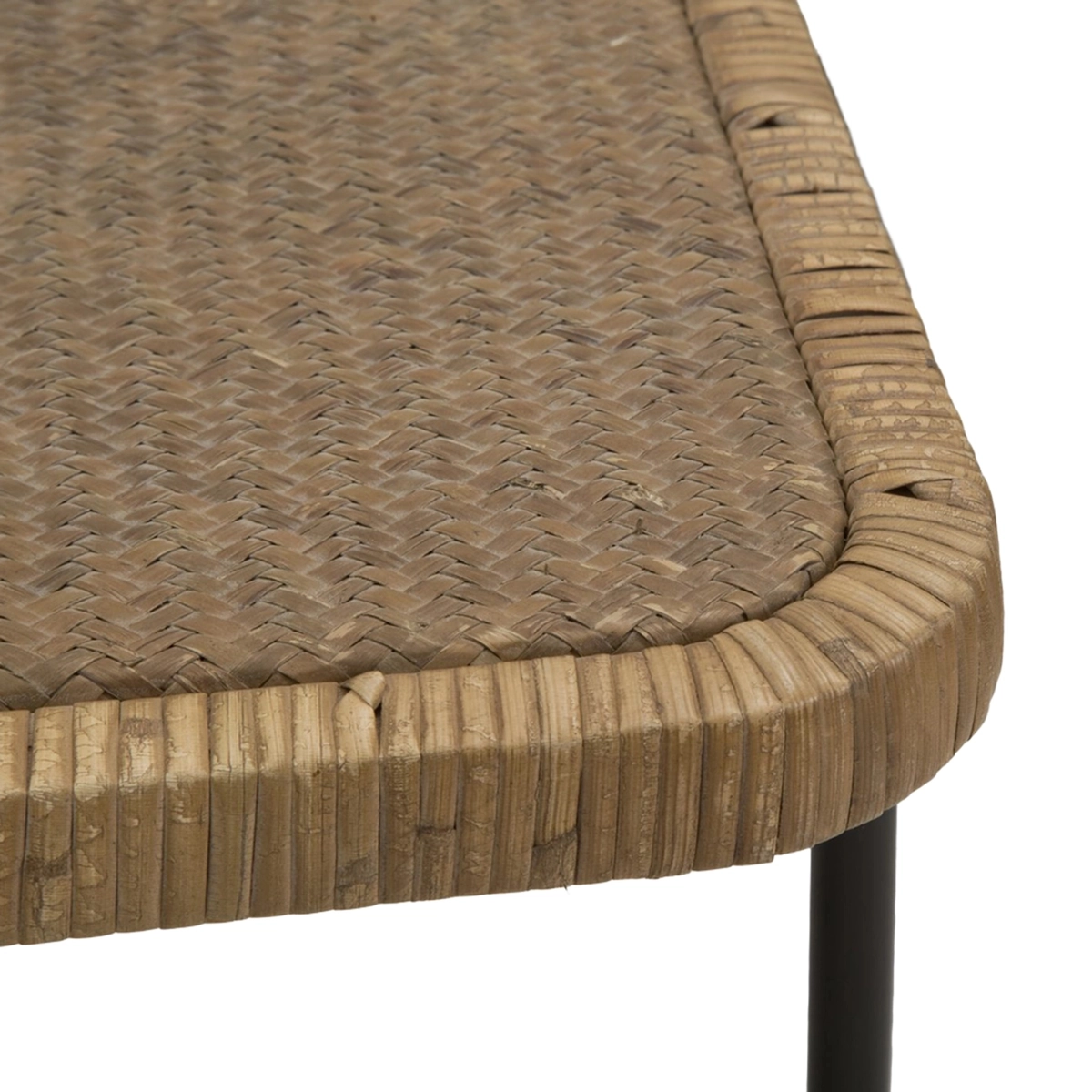 Cebu rectangular coffee table in metal and rattan — 6