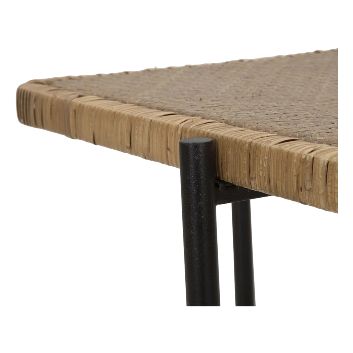 Cebu rectangular coffee table in metal and rattan — 7