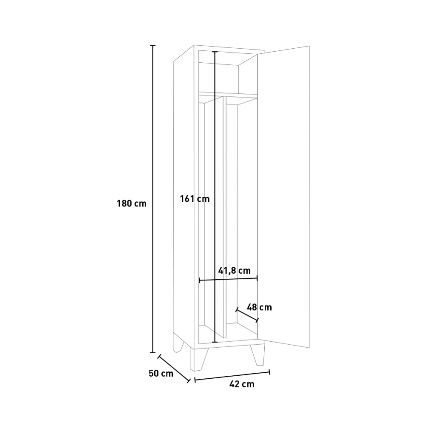 Metal Locker 1 Door Clean Dirty Compartment Fade Armet — 5