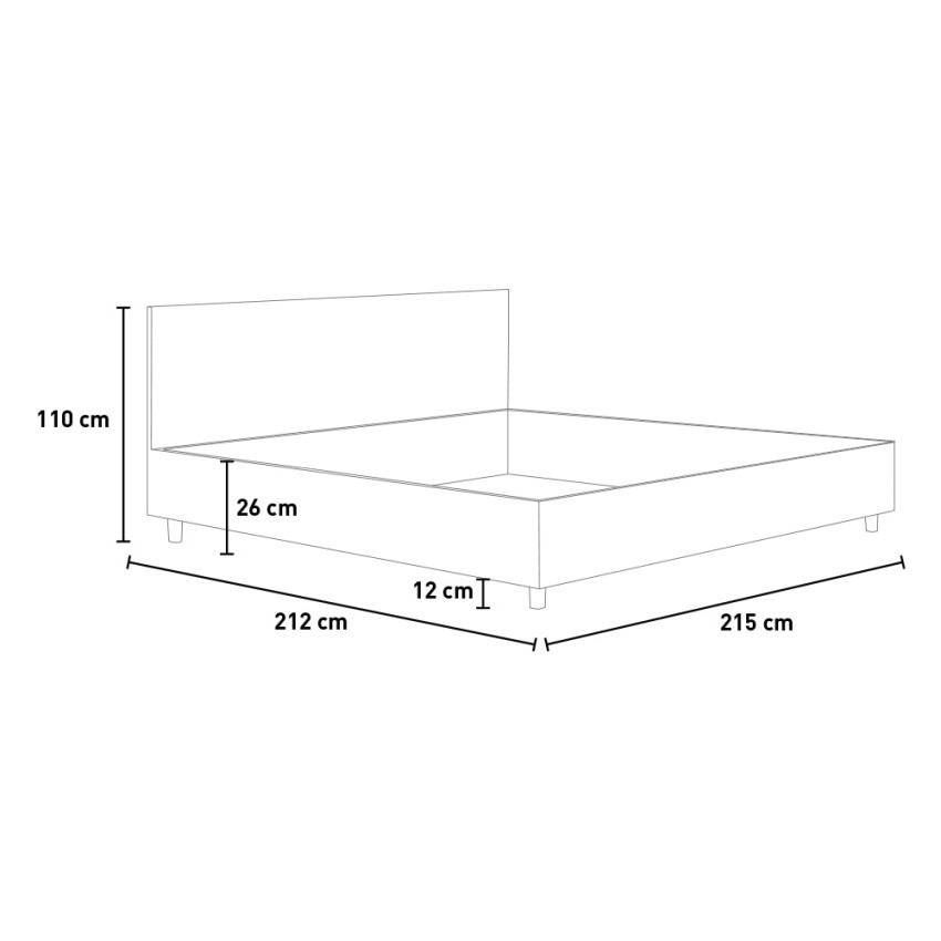 Letto Matrimoniale Rete Contenitore Design Moderno Antea 200x200 — 4