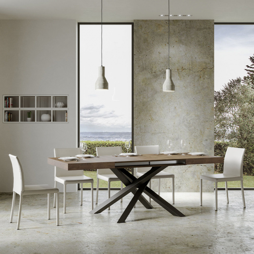 Modern Extendable Dining Table 90x130-234cm Volantis Noix — 3