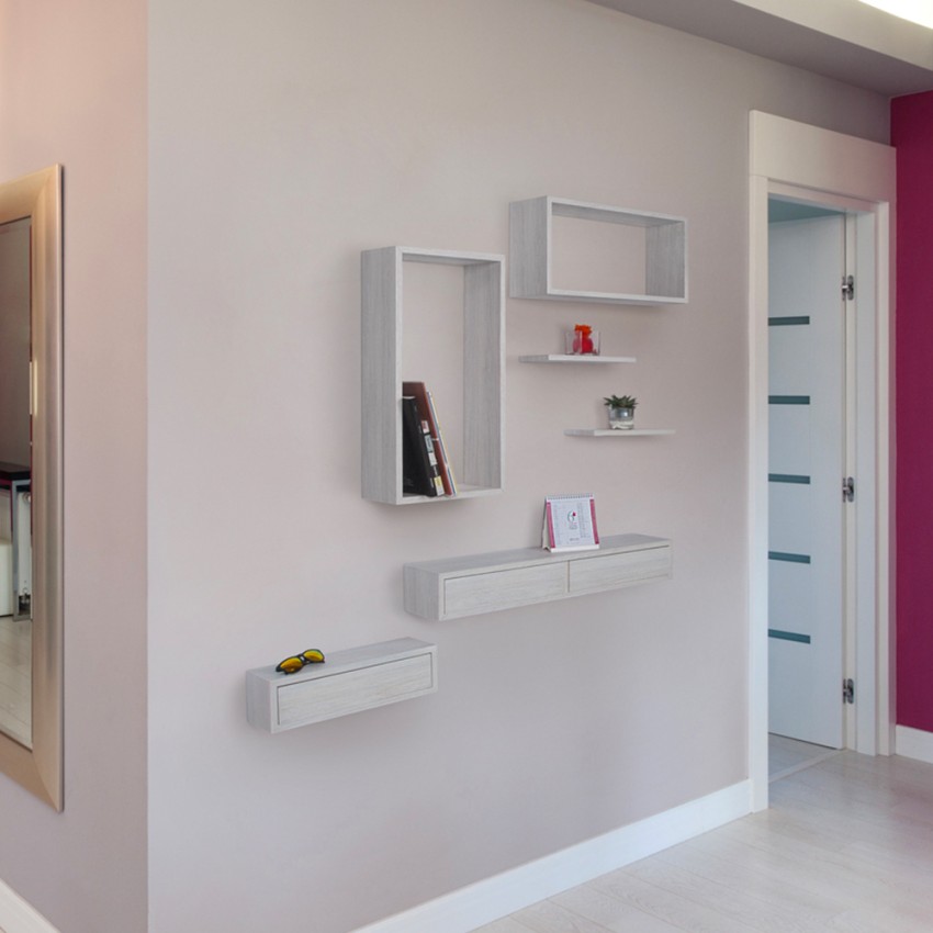 Wall-Mounted Shelf with 2 Drawers Modern Design Domino DOM-600 — 2