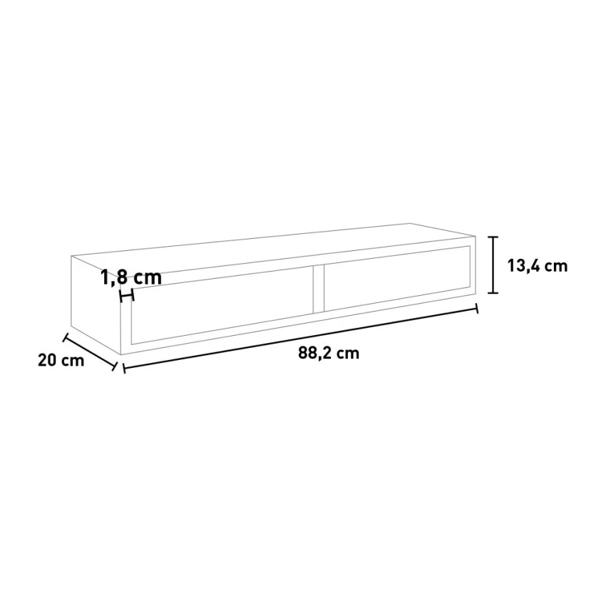 Wall-Mounted Shelf with 2 Drawers Modern Design Domino DOM-600 — 8