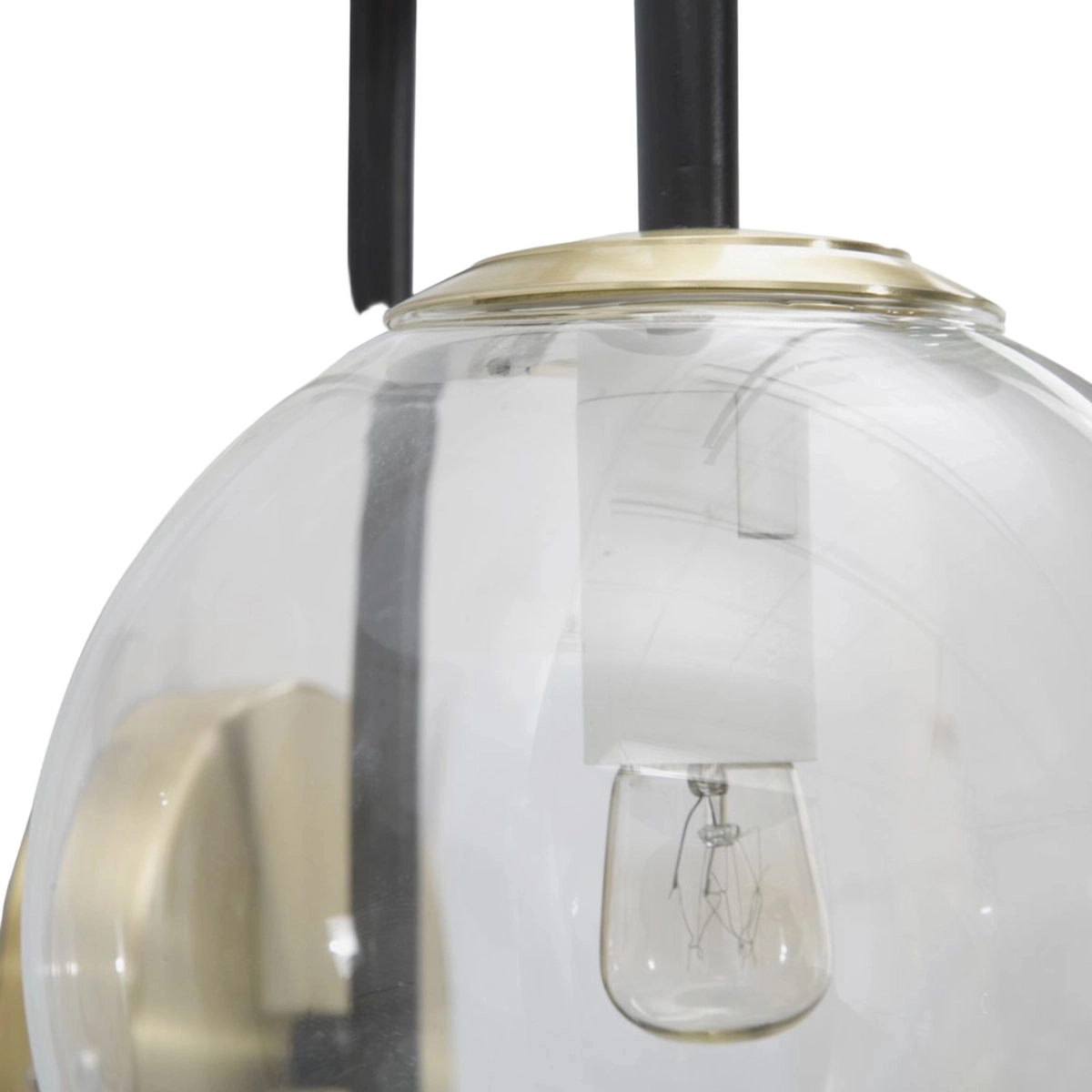 Iron Black 2 Light Wall Lamp in Metal and Glass — 6