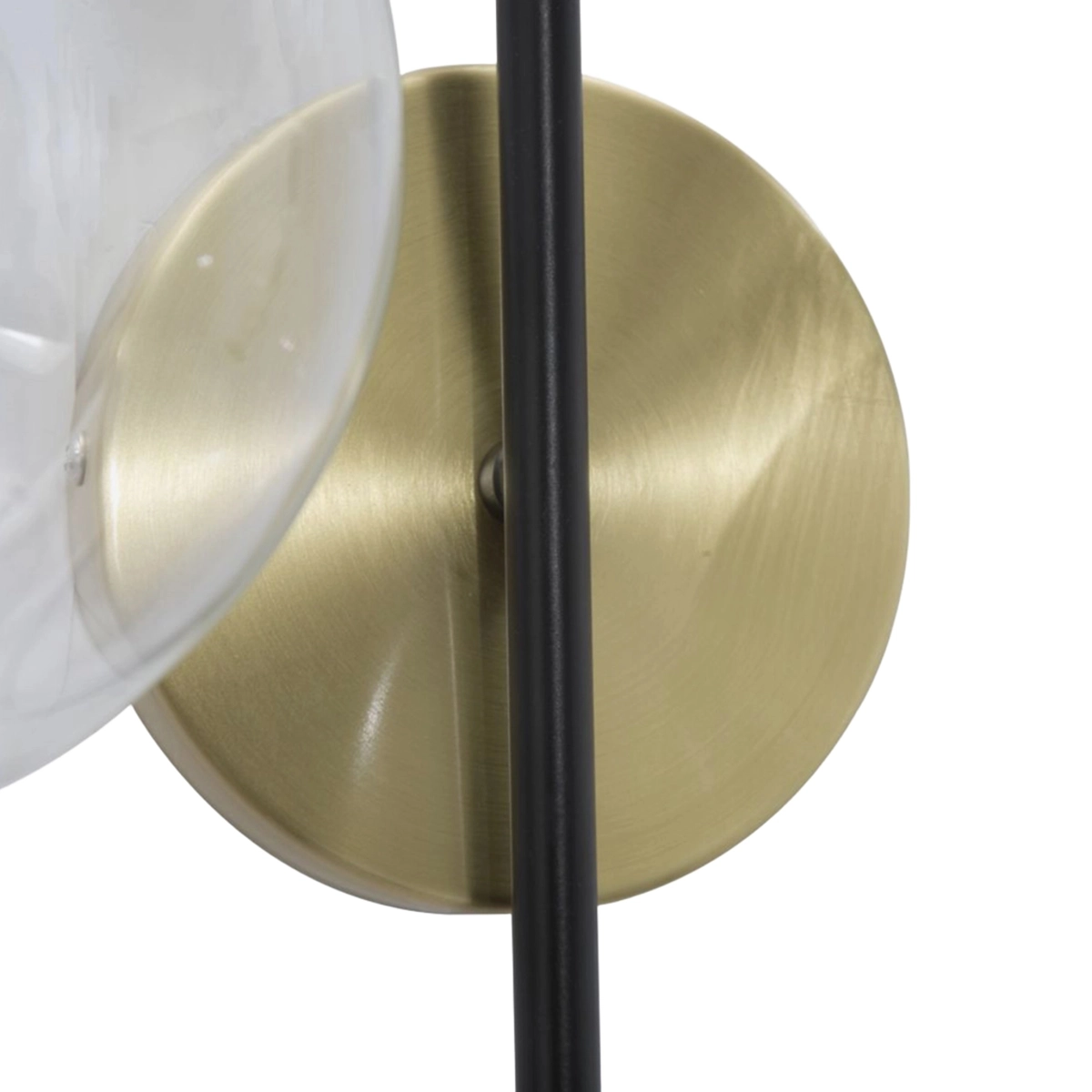 Iron Black 2 Light Wall Lamp in Metal and Glass — 5