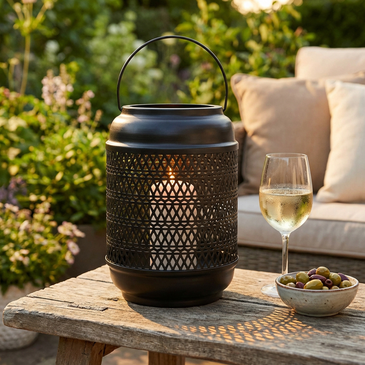 Karen Grande Metal Decorative Table Lantern — 3