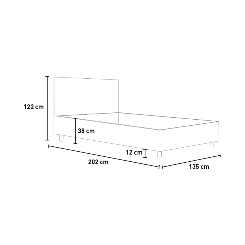 Small Double Bed 120x190 with Faux Leather Storage Base Agueda P — 4