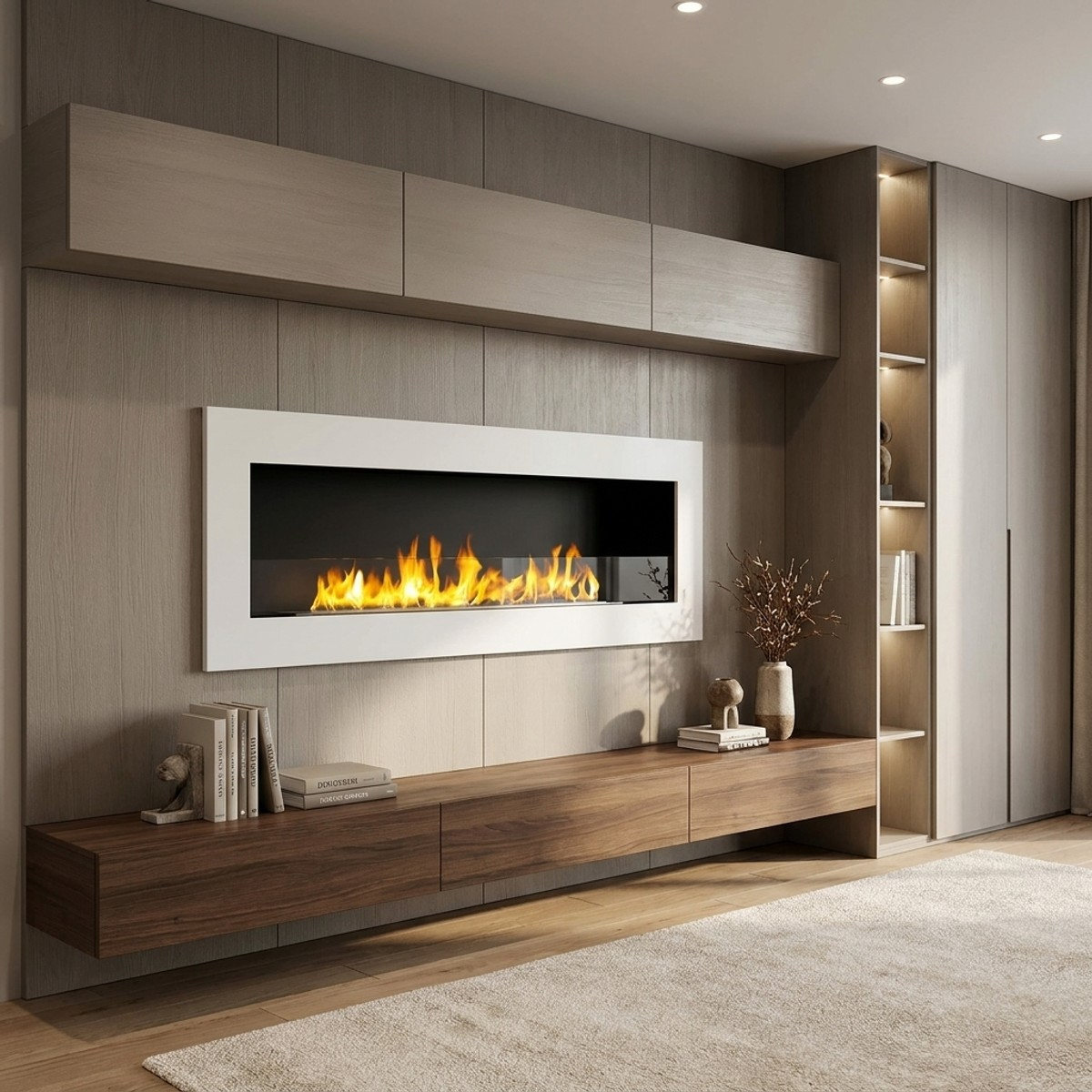 Wall mounted and recessed bioethanol fireplace Livorno 120 — 2