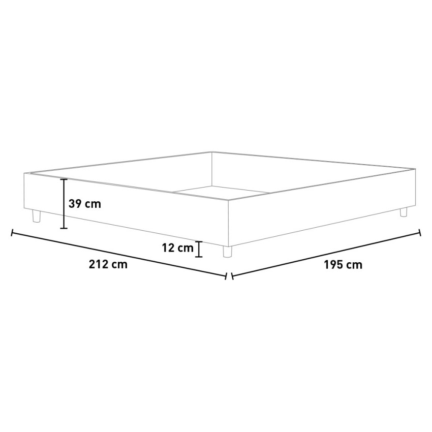King size 180x200 sommier bed with storage box Azelia K — 4
