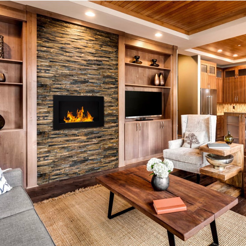 Divina Fire Pisa Nero Wall Mounted and Recessed Bioethanol Fireplace — 4