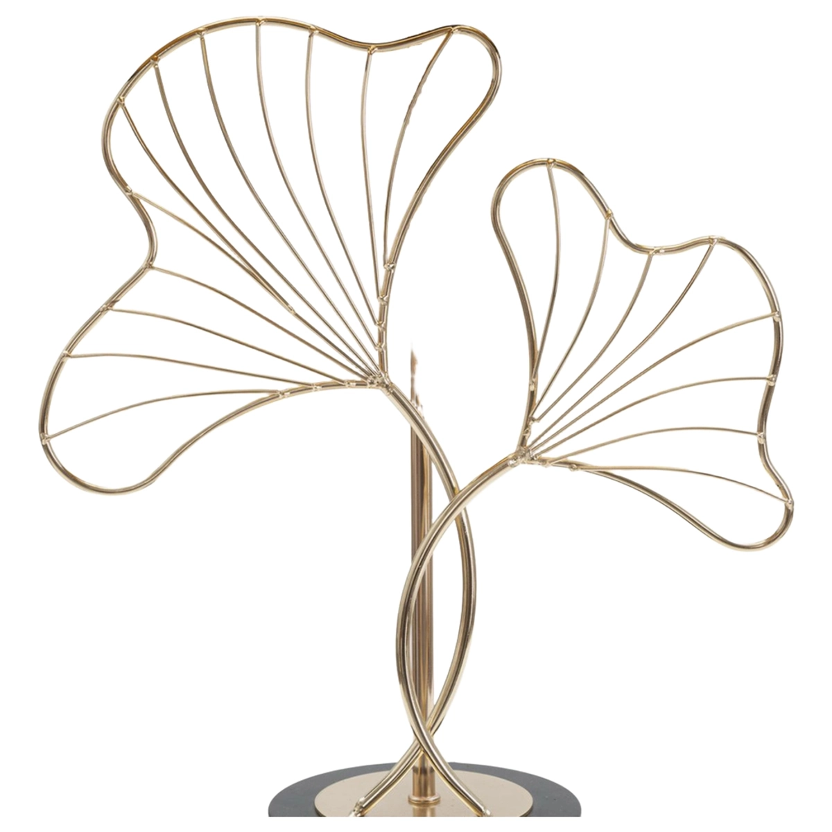 Metal Table Lamp with Fabric Shade Leaves — 5