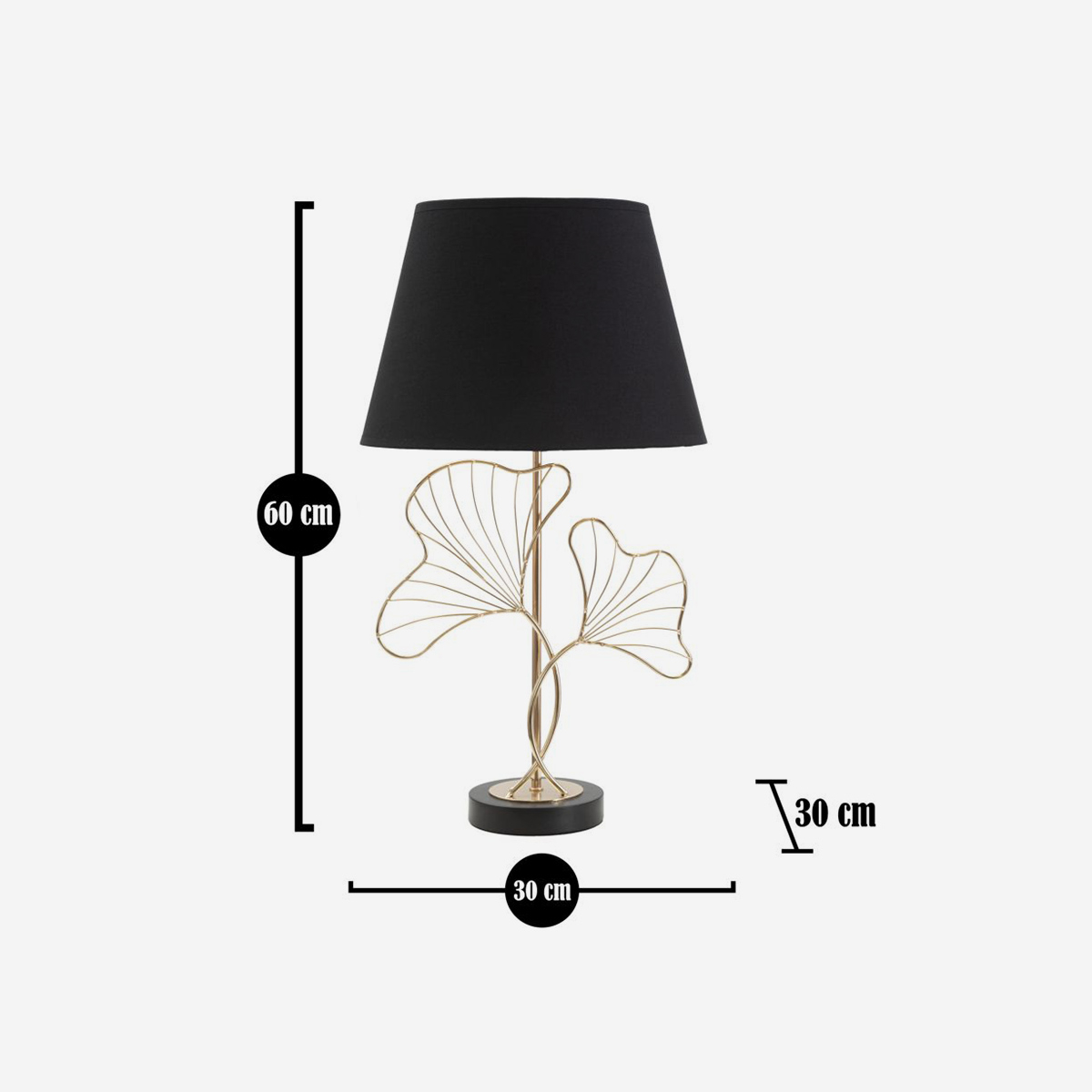 Metal Table Lamp with Fabric Shade Leaves — 4