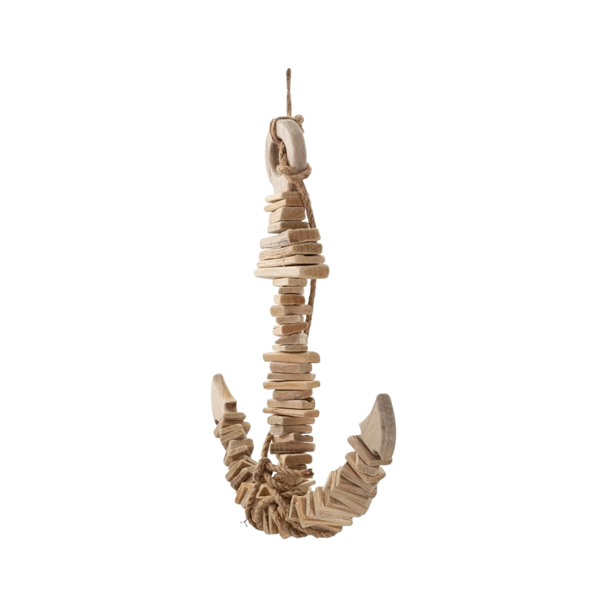 Nature Wooden Anchor Wall Sculpture Decor 46x39 cm — 5