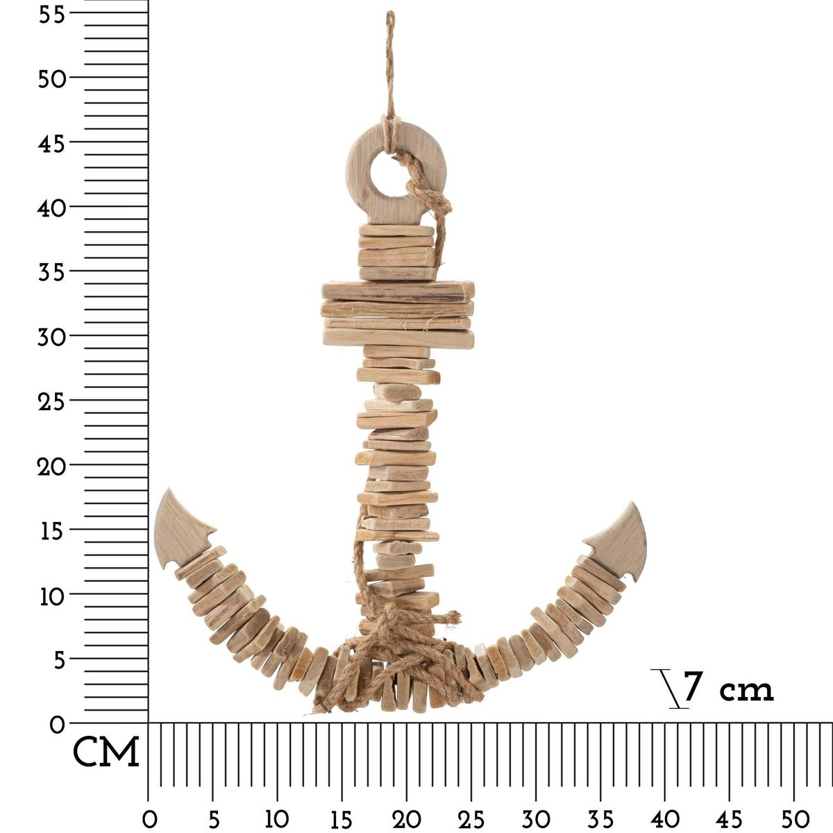 Nature Wooden Anchor Wall Sculpture Decor 46x39 cm — 6