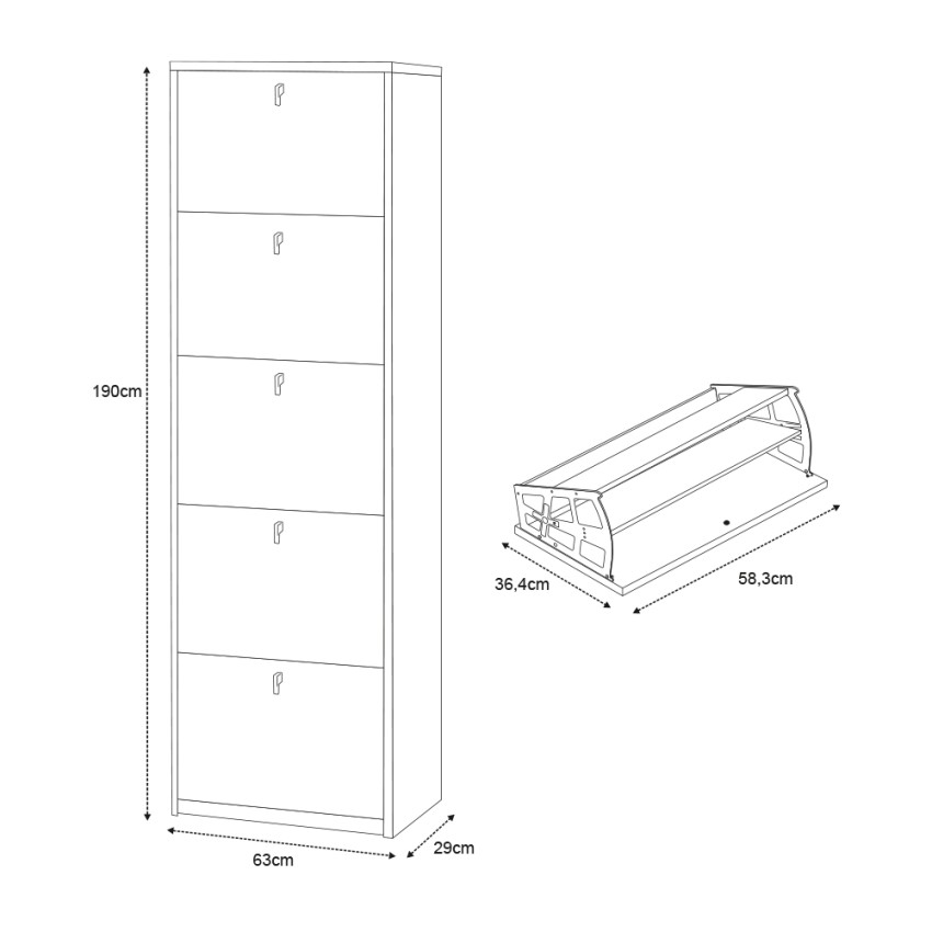 Space Saving 5 Door Shoe Cabinet 25 Pairs Mond Sarmog — 6