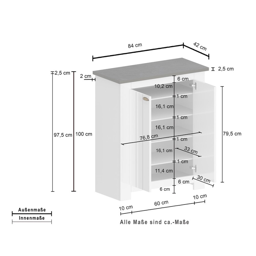 Shoe cabinet 2 doors hallway Livera Web Furniture wood — 10