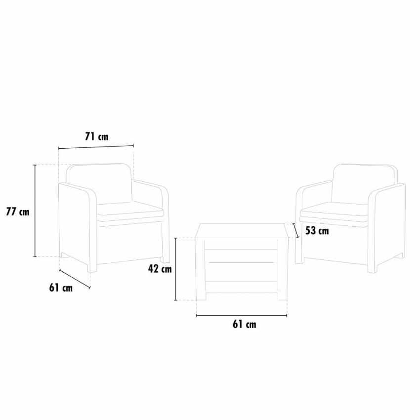 Grand Soleil Giglio 2-Seater Polyrattan Outdoor Garden Furniture Set — 3