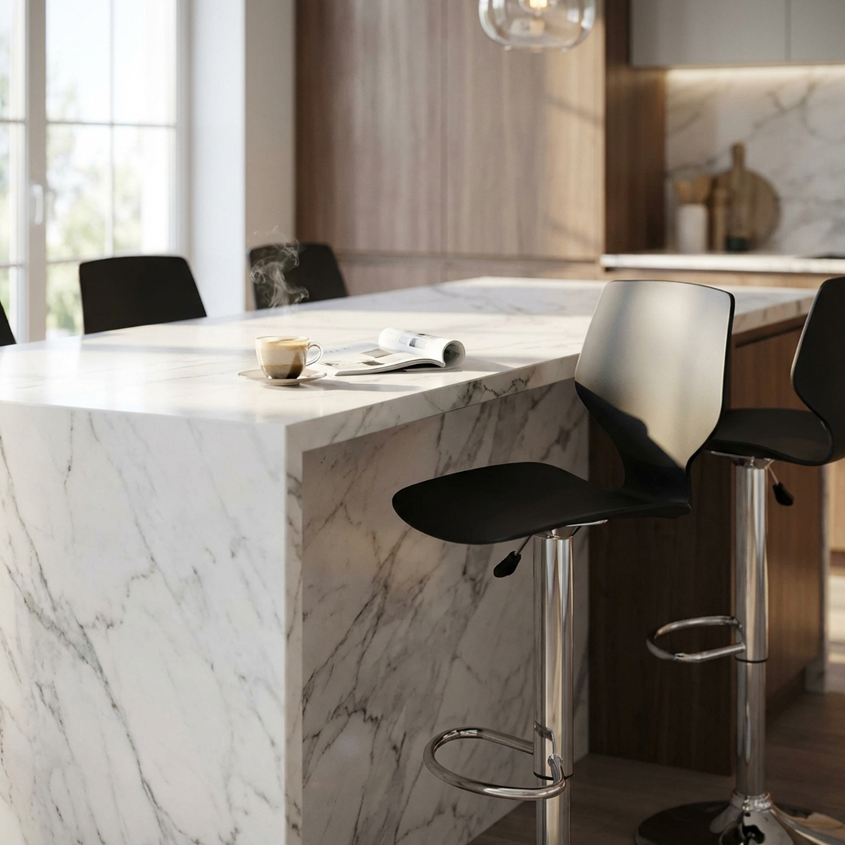 Modern Adjustable Bar Stool with Armrests Joshua Cosma — 3