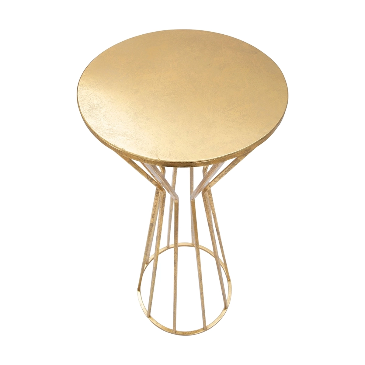 Round Tall Living Room Side Table in Gold Metal 38cm Stick — 5