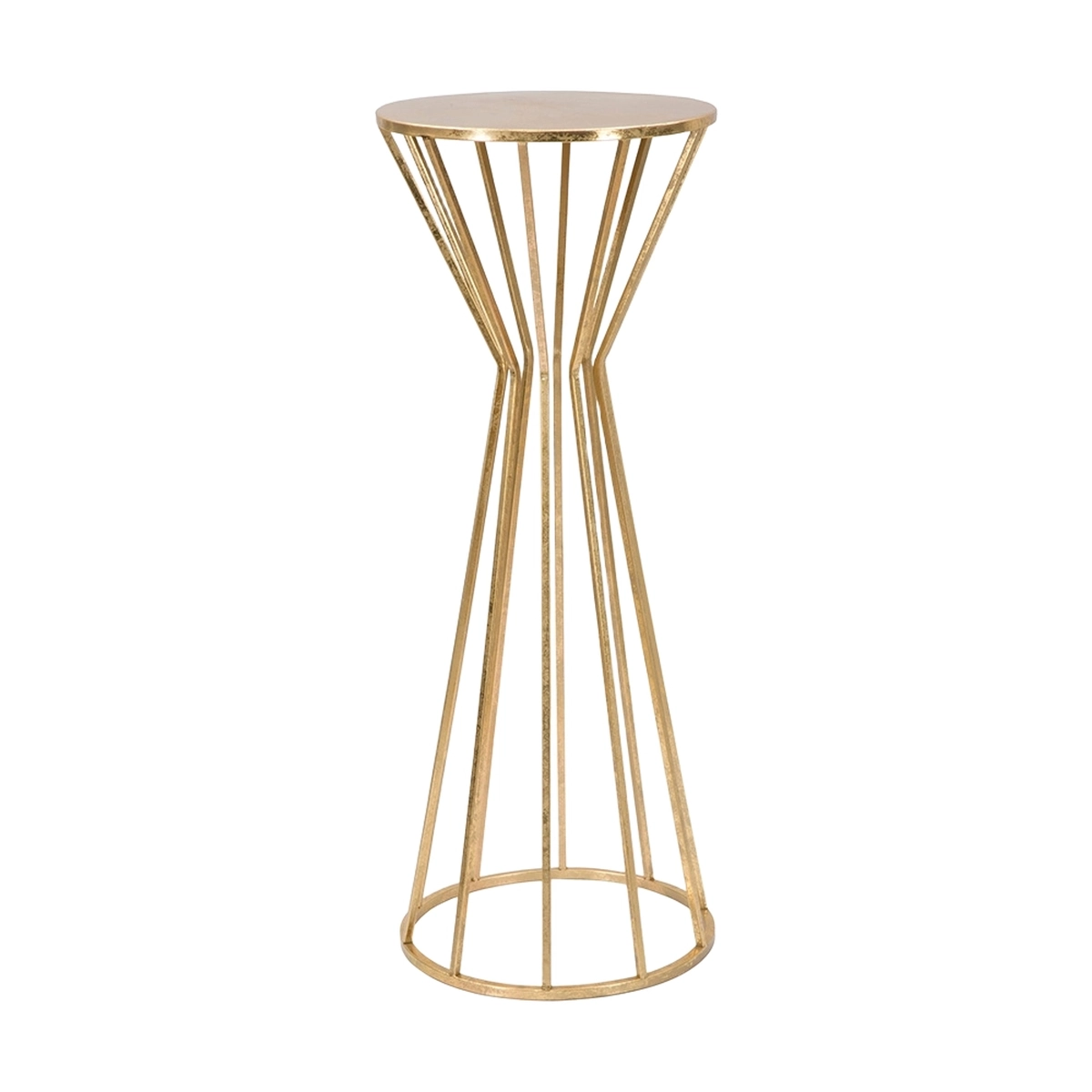 Round Tall Living Room Side Table in Gold Metal 38cm Stick — 1