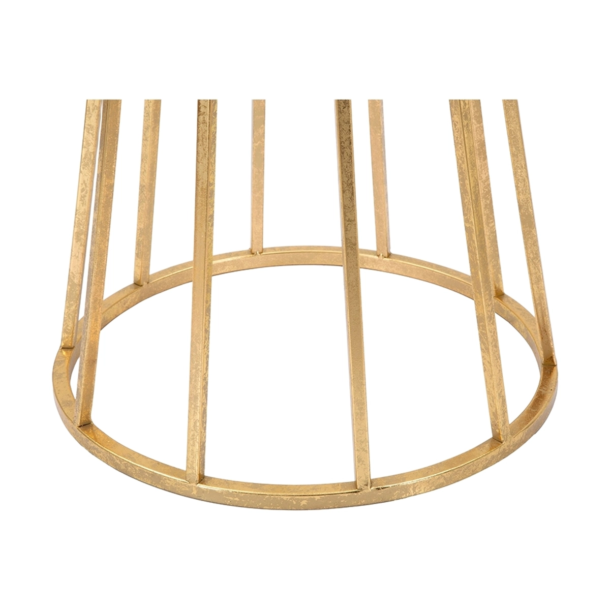 Round Tall Living Room Side Table in Gold Metal 38cm Stick — 7