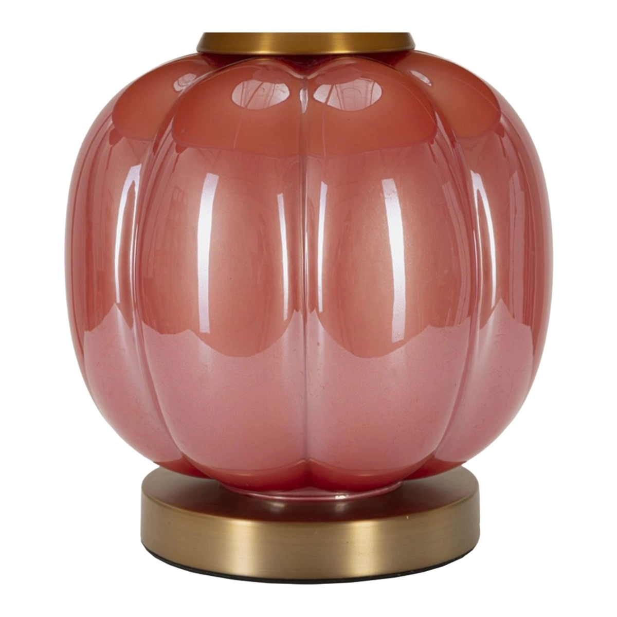 Helene Ball Table Lamp in Glass and Fabric with Fluted Base — 6