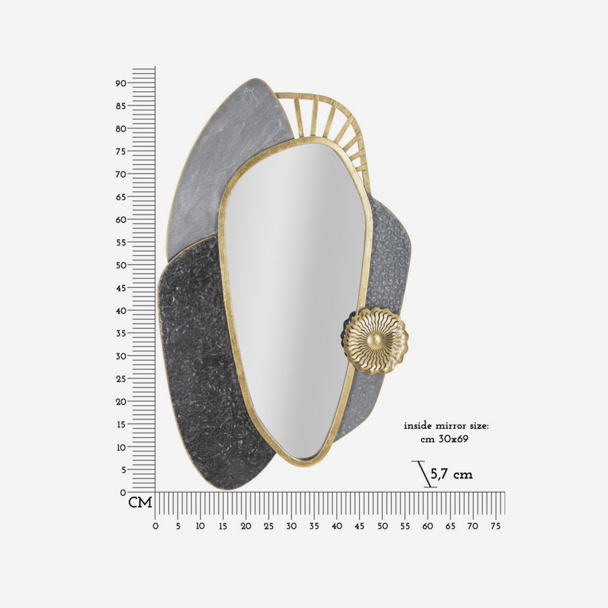 Art Designer Metal Wall Mirror Mauro Ferretti — 3