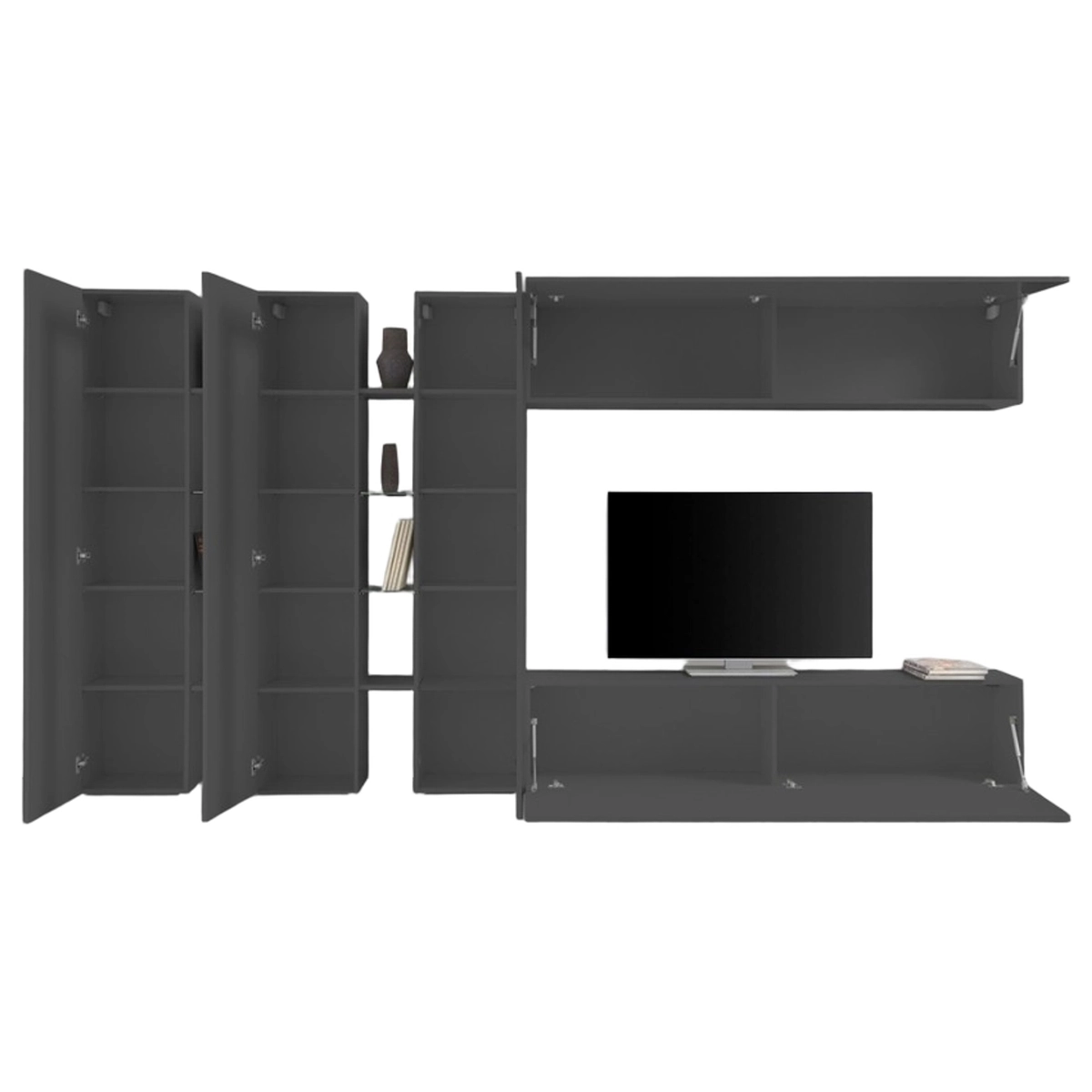 Modern living room wall unit with TV stand and 3 cabinets Note Trio — 8