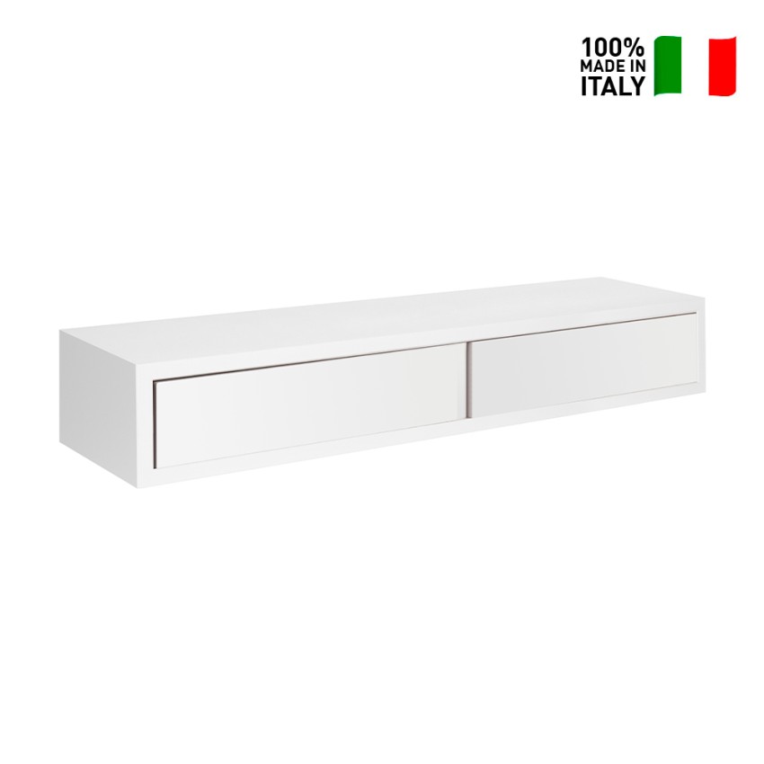 Modern Wall Shelf with 2 Drawers for Living Room Domino Maxi — 3
