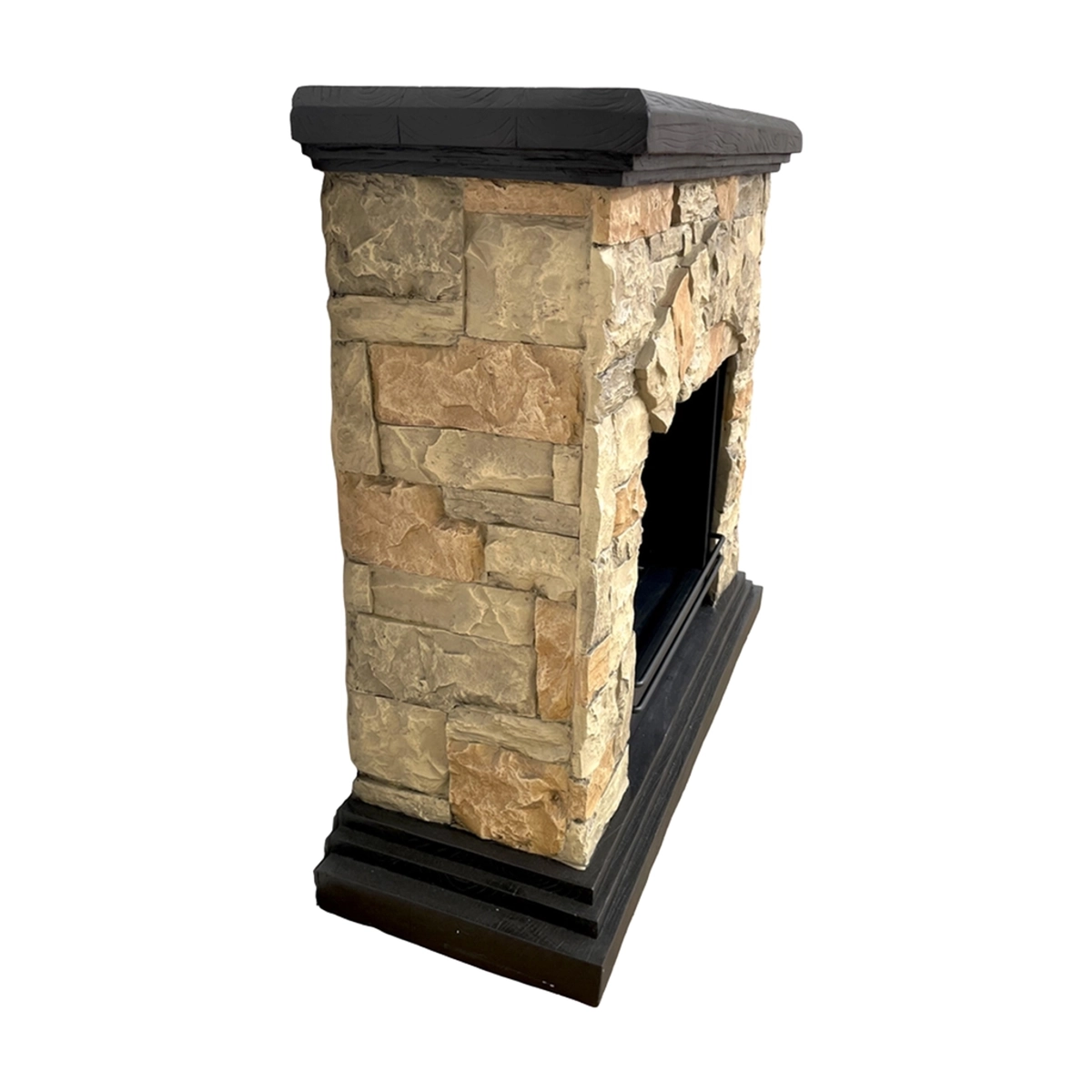 Divina Fire Belluno Freestanding Bioethanol Fireplace Faux Stone — 6