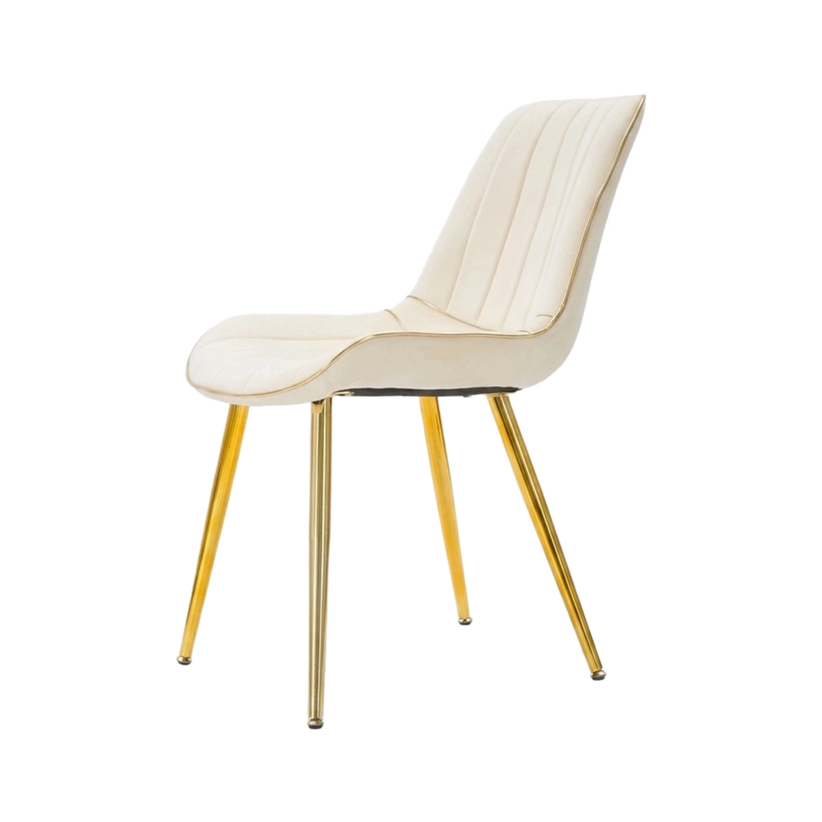 Set of 2 Paris Upholstered Dining Chairs in Fabric and Metal — 5