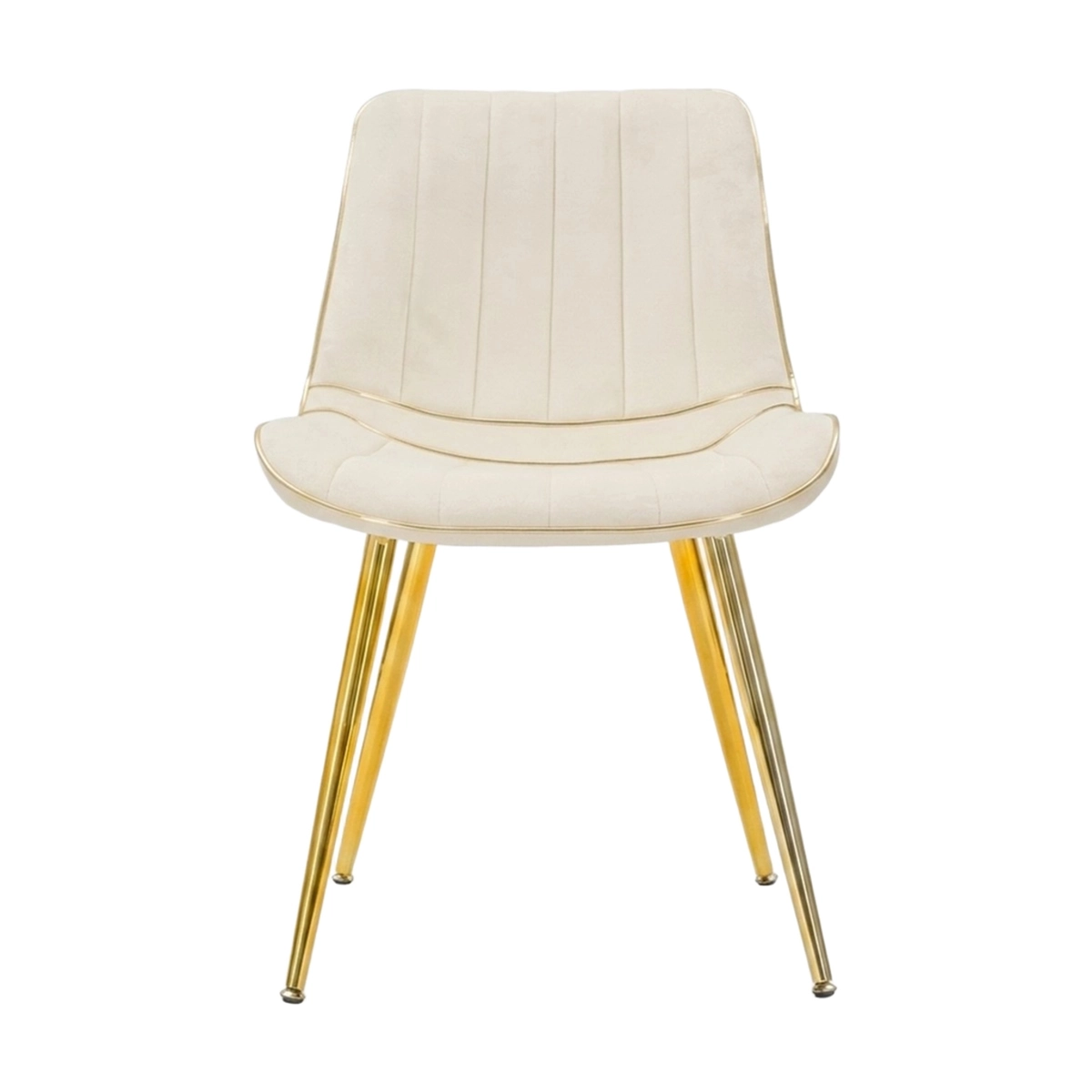 Set of 2 Paris Upholstered Dining Chairs in Fabric and Metal — 4