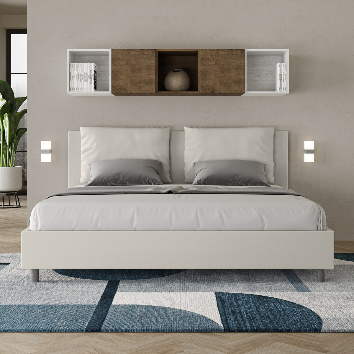 King size storage double bed 180x200 upholstered Antea K — 4