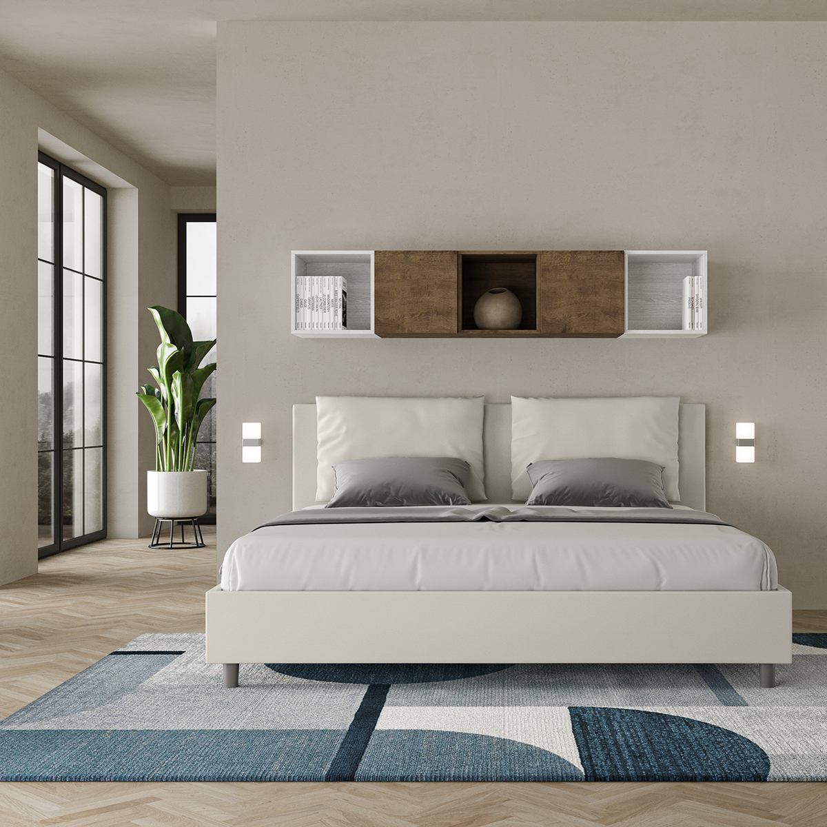 King size storage double bed 180x200 upholstered Antea K — 3