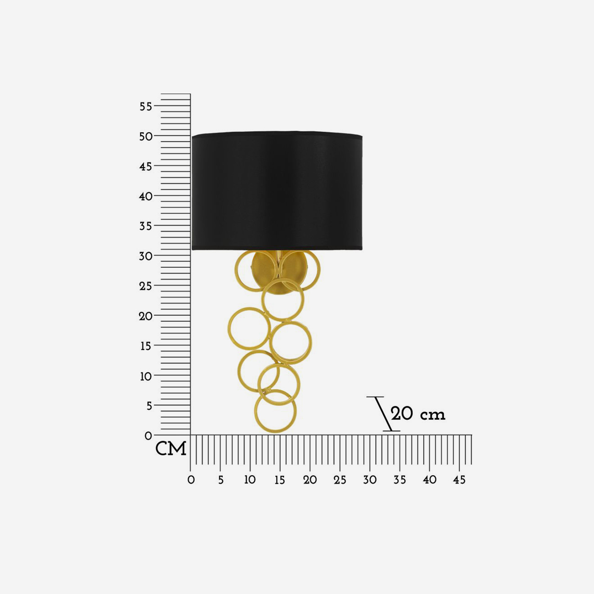 Rich Wall Lamp in Iron with Fabric Lampshade — 3