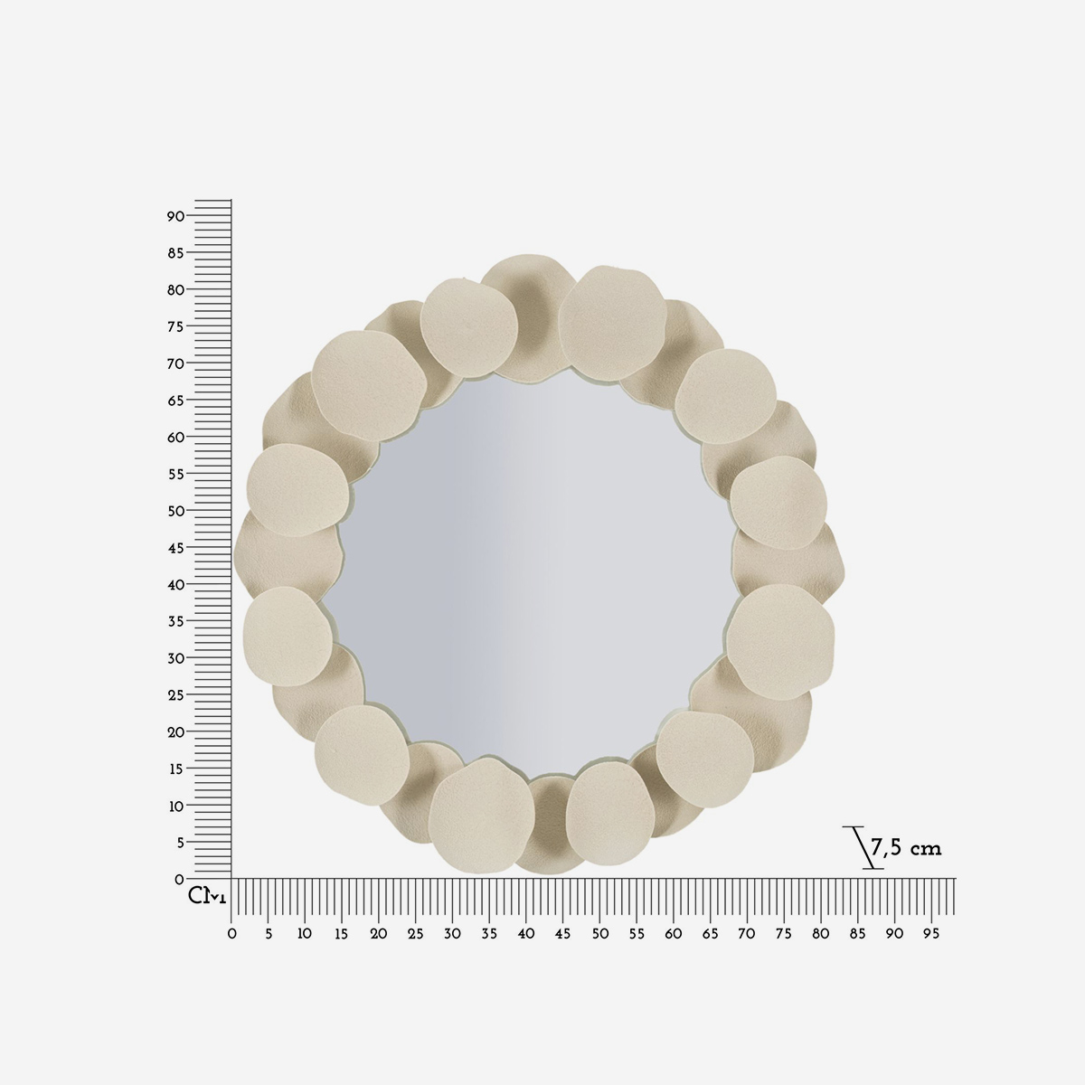 Dune Round Decorative Wall Mirror 85 cm with Stone Effect Frame — 3
