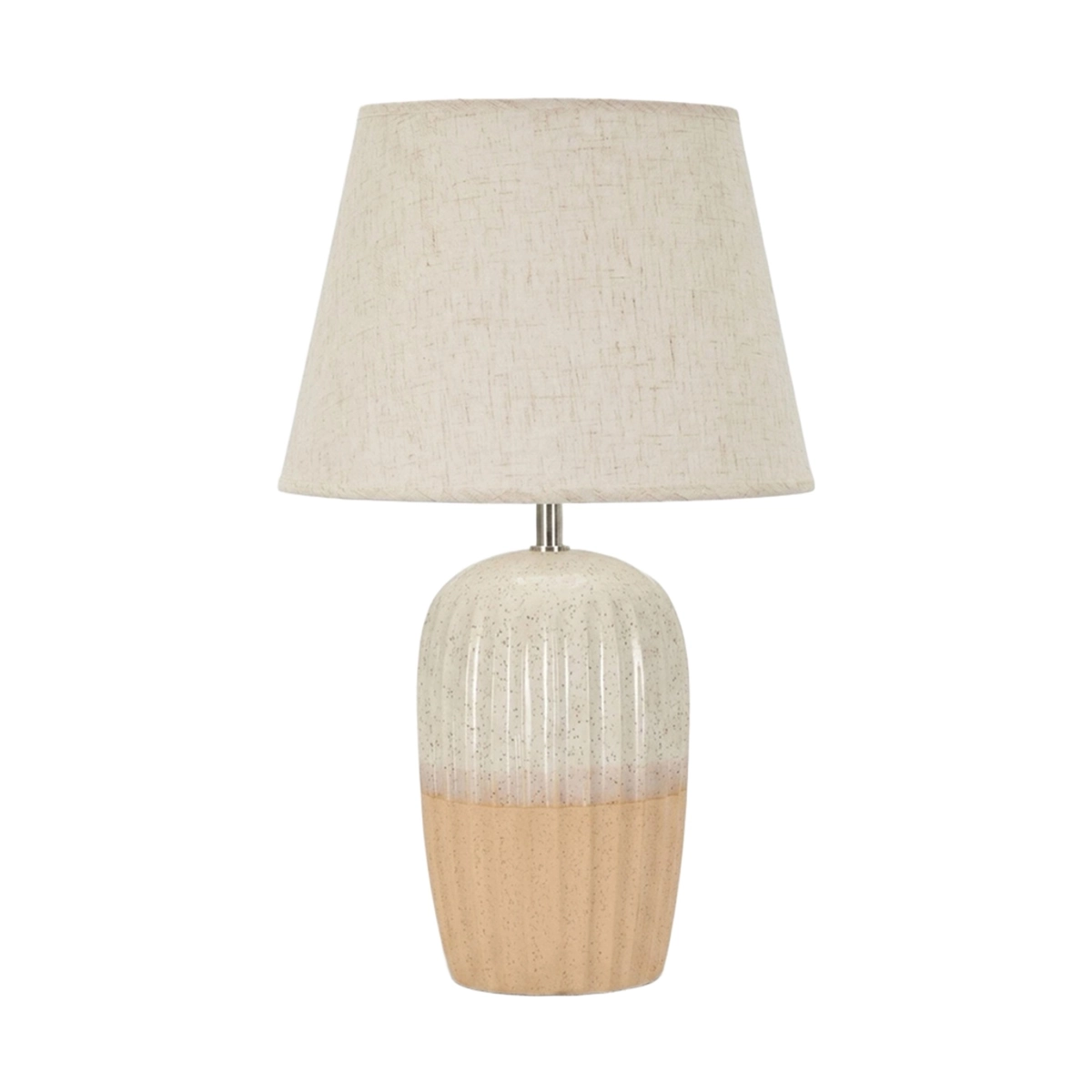 Ceramic Table Lamp Japandi Peach Levels Glow — 1