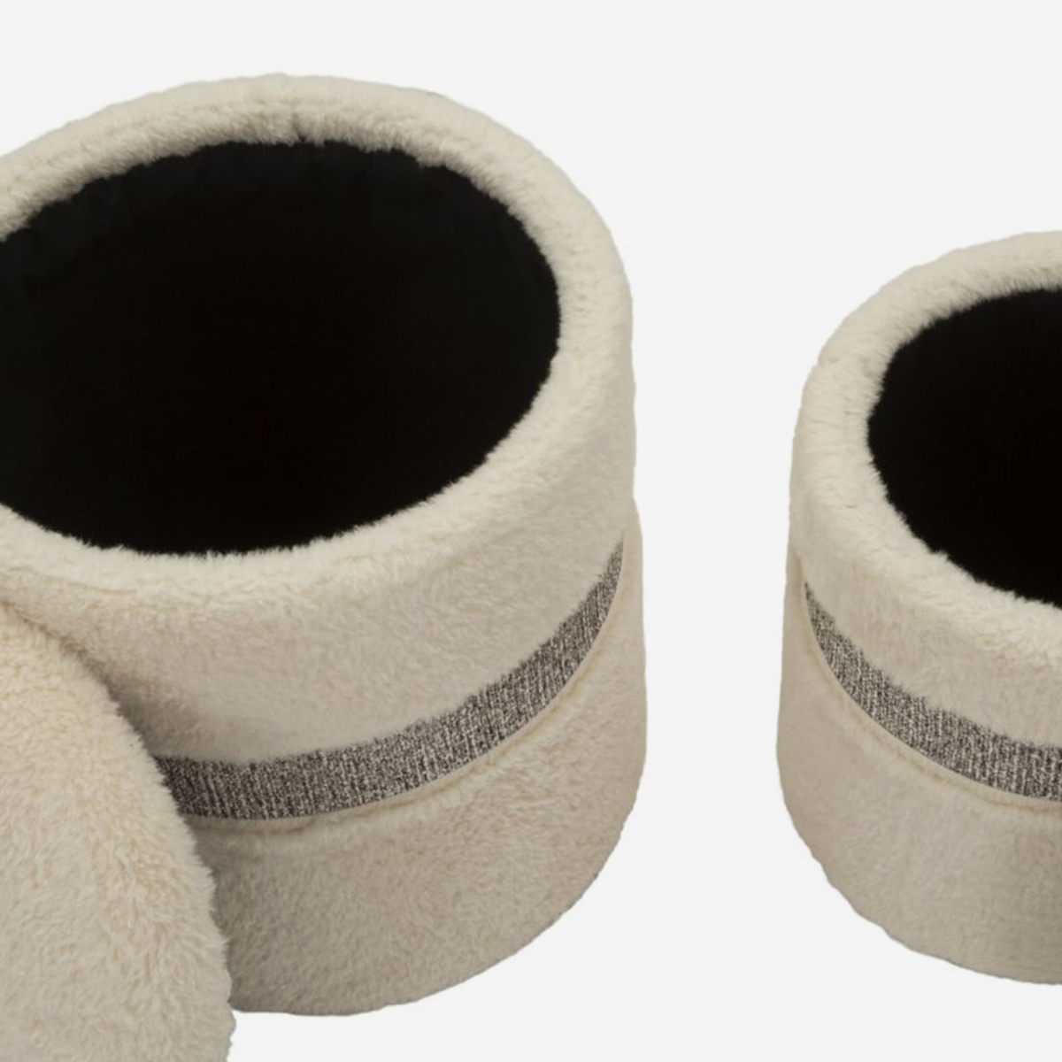 Set of 2 Saint-Moritz Round Padded Storage Poufs — 4