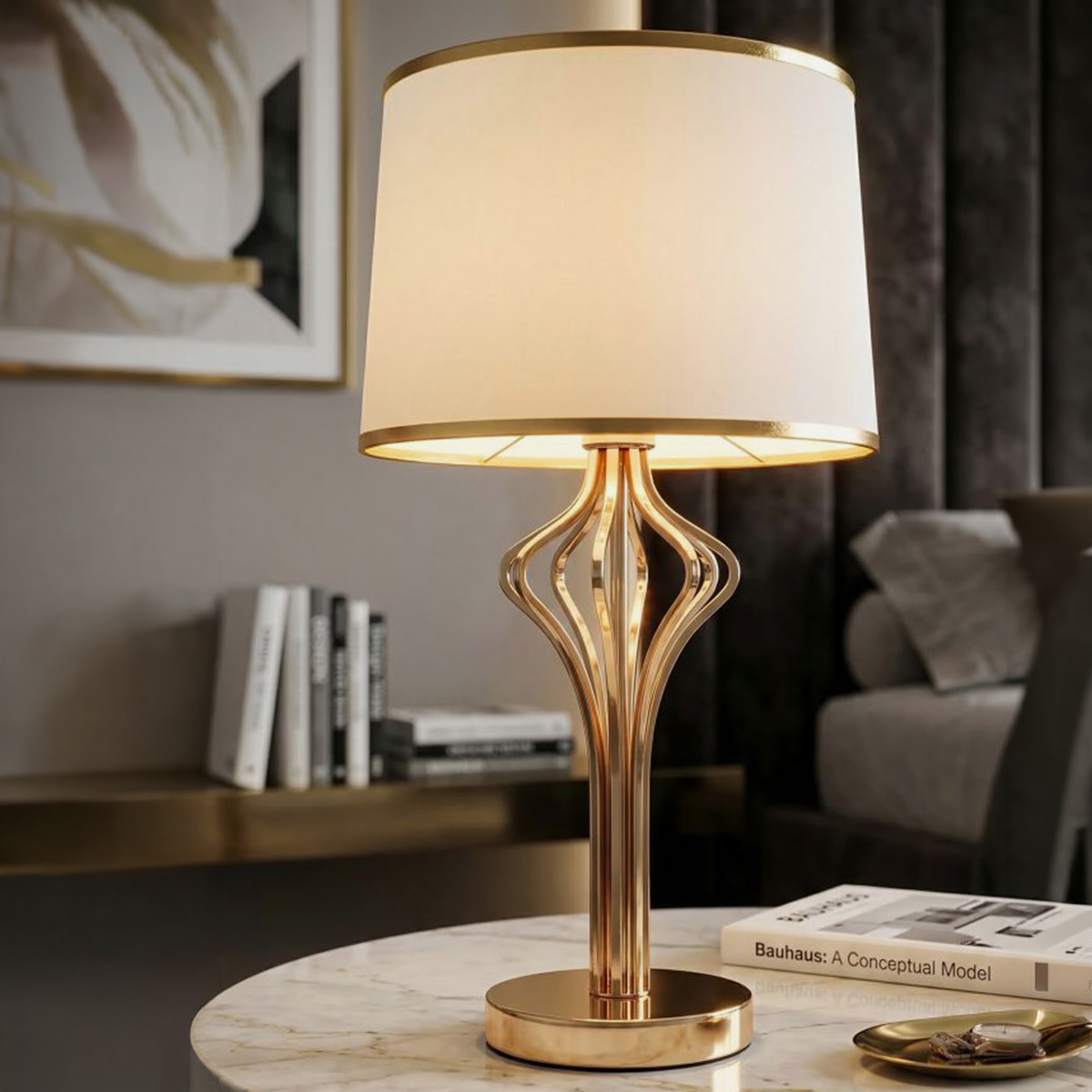 Slimmy Table Lamp with Fabric Shade Mauro Ferretti — 2
