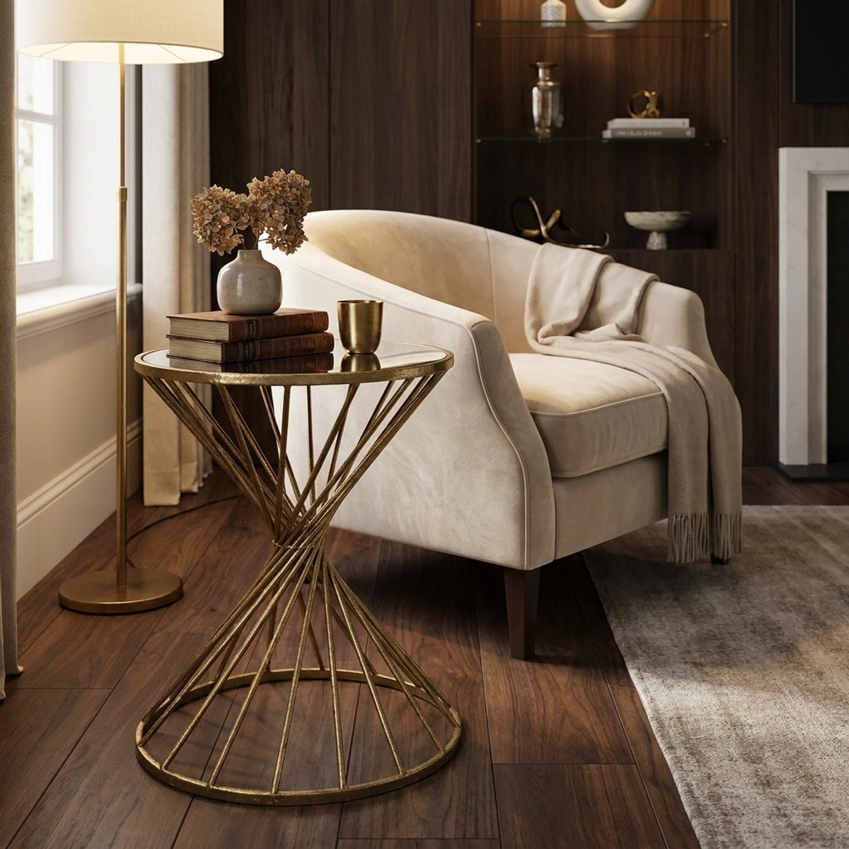 Hypnos 50 Round Side Table in Metal and Vetro — 2