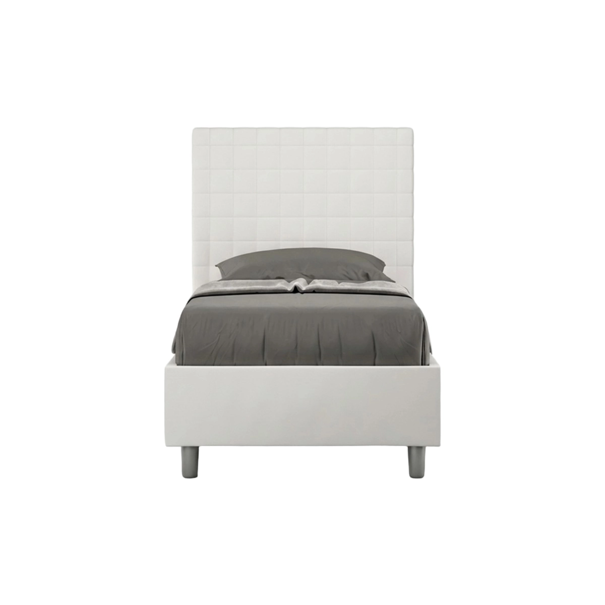 Modern single storage bed 80x190 faux leather Sunny S — 1