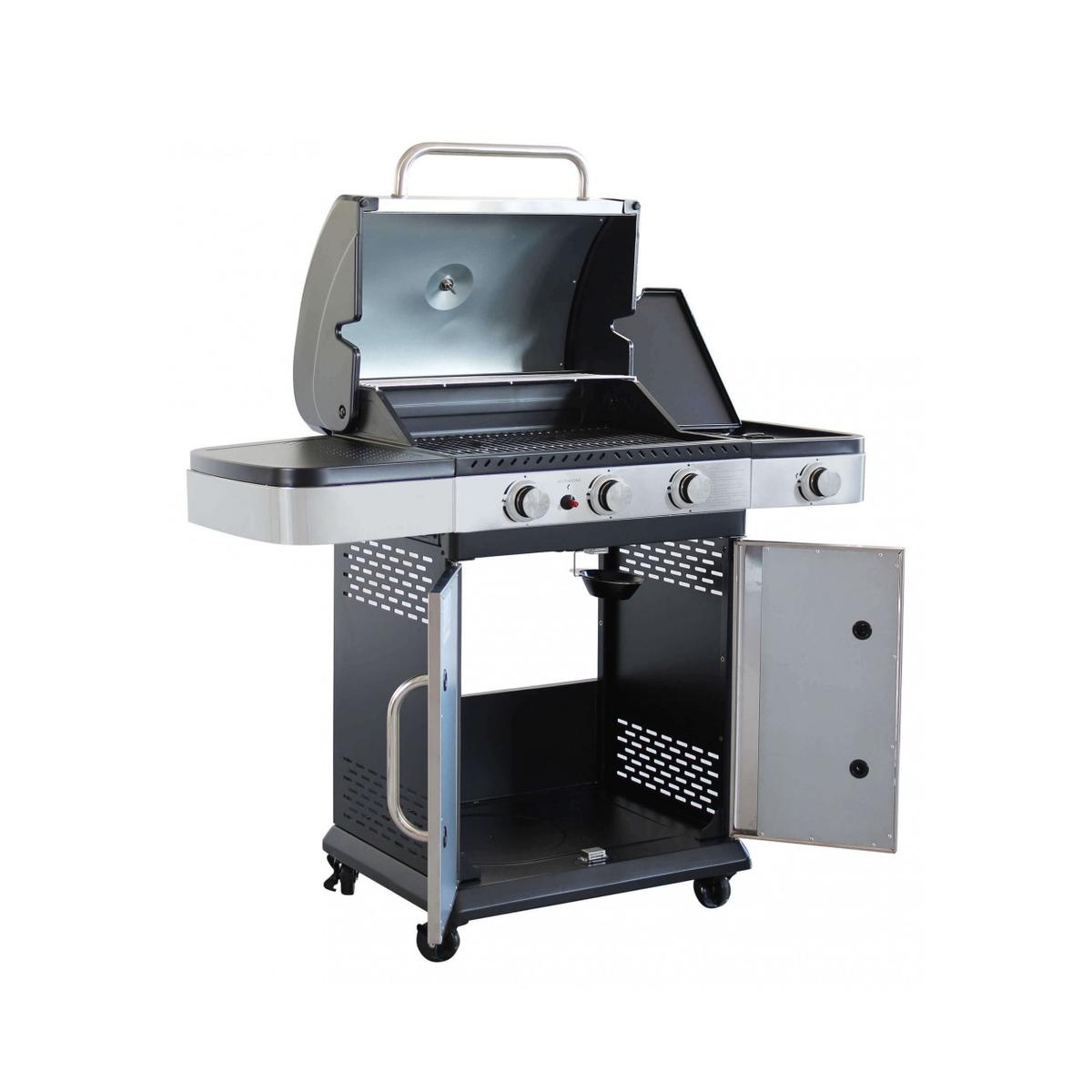 Davis Stainless Steel Gas BBQ Grill with 3 Burners and Side Stove — 3