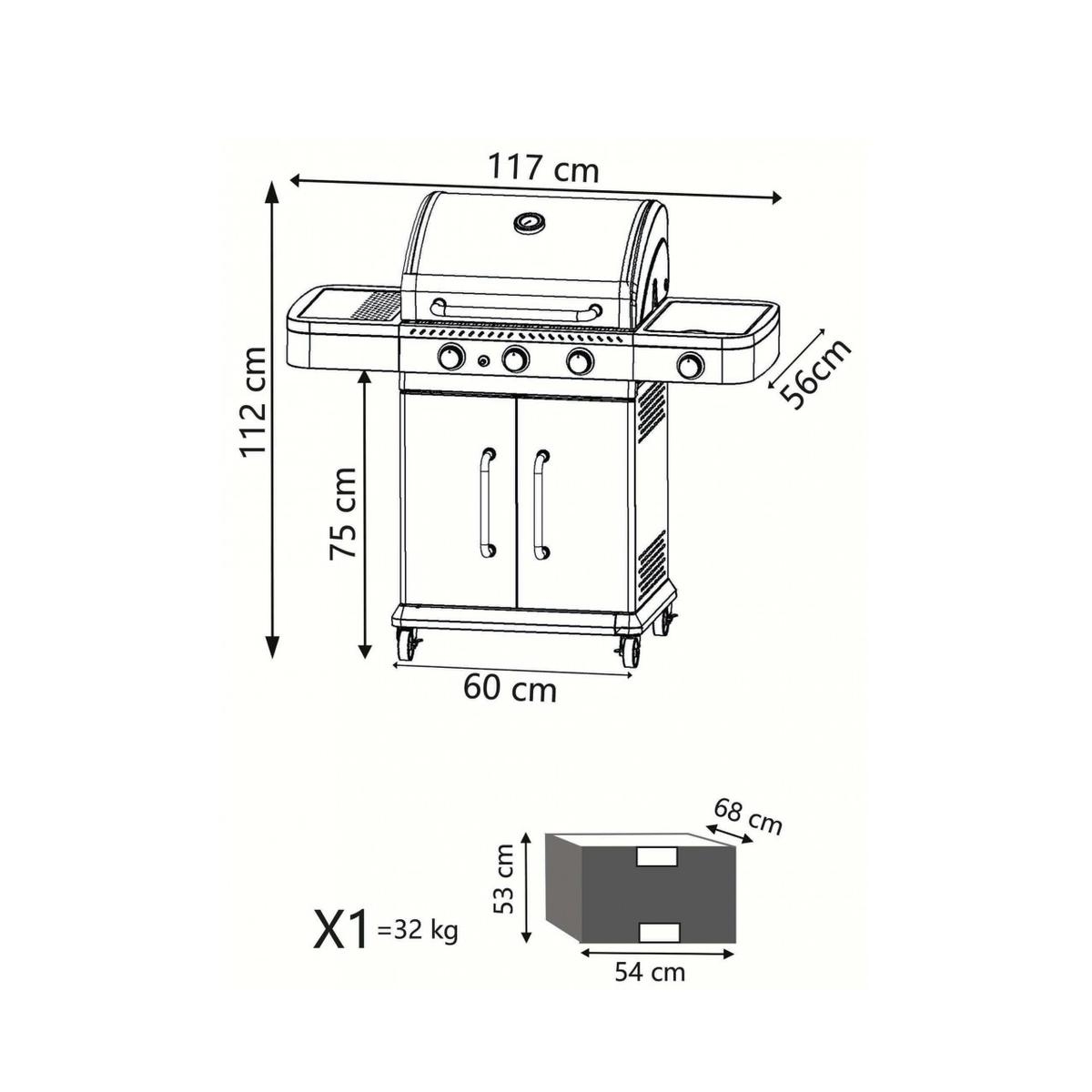 Davis Stainless Steel Gas BBQ Grill with 3 Burners and Side Stove — 9