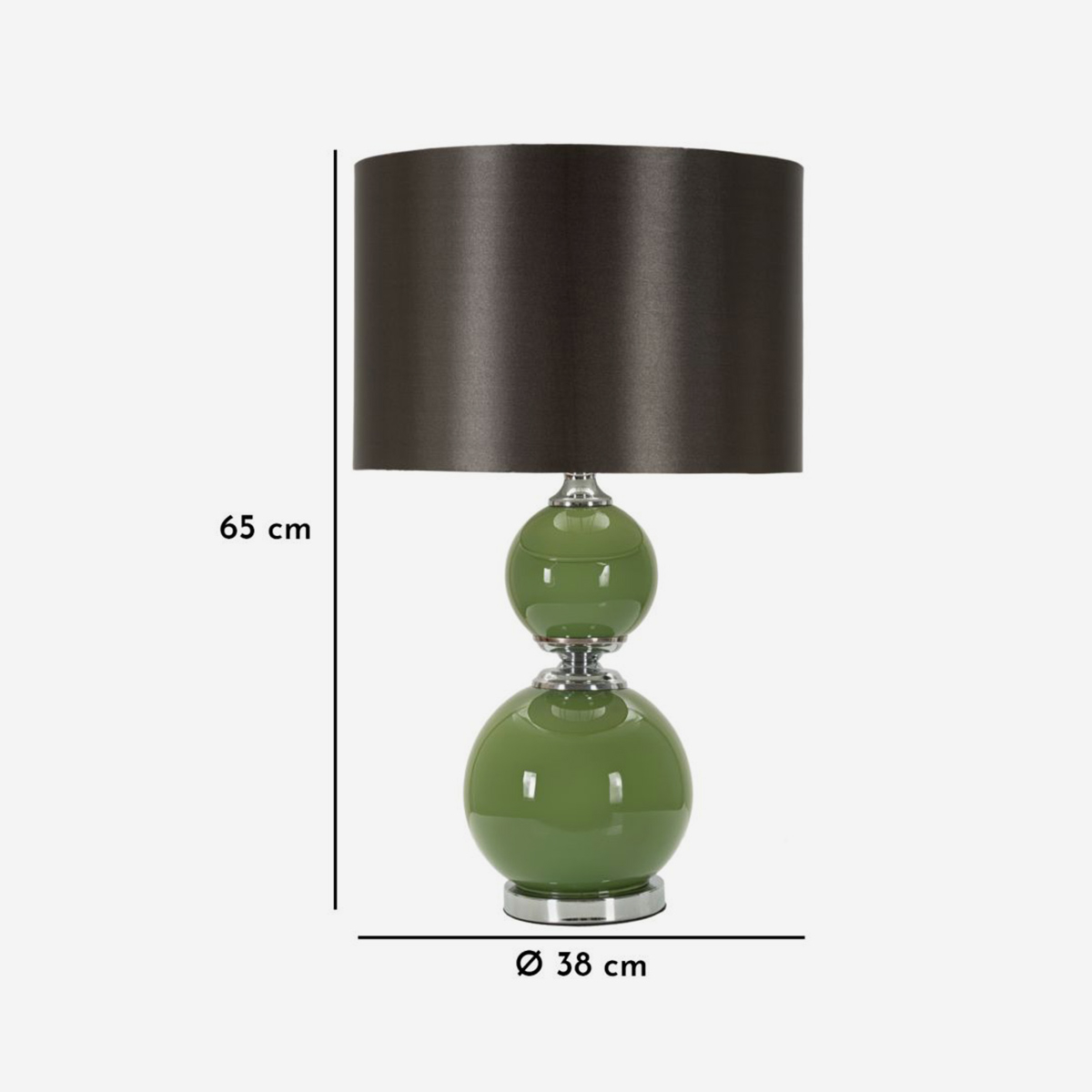 Eva Two Table Lamp in Glass and Fabric — 3